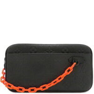 Louis Vuitton Volga Pochette Clutch Bag Black Orange